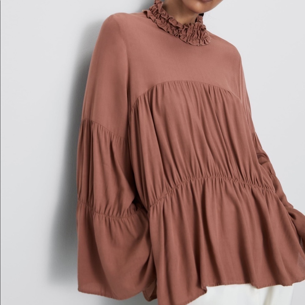 ZARA BNWT Mock Neck Blouse